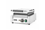 Grill kontaktowy pojedynczy, góra ryflowana , dół gładki, 230V/1800W, 310x375x216mm HENDI 263600
