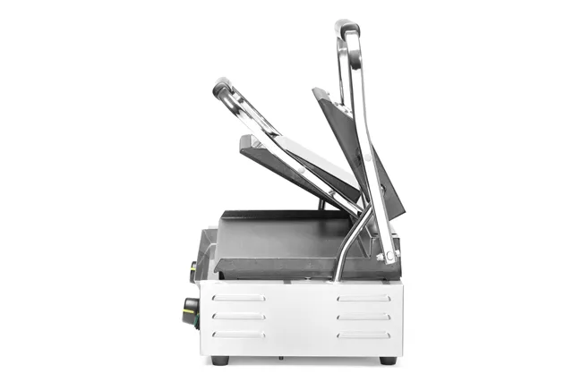 Grill kontaktowy podwójny, góra ryflowana , dół gładki, 230V/3600W, 570x375x216mm HENDI 263808