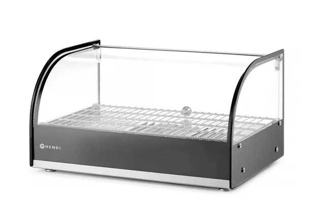 Witryna grzewcza nastawna, pojedyncza, czarny, 220-240V/800W, 554x376x311mm HENDI 273982
