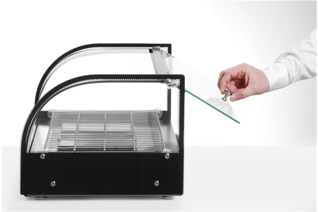 Witryna grzewcza nastawna, pojedyncza, czarny, 220-240V/800W, 554x376x311mm HENDI 273982