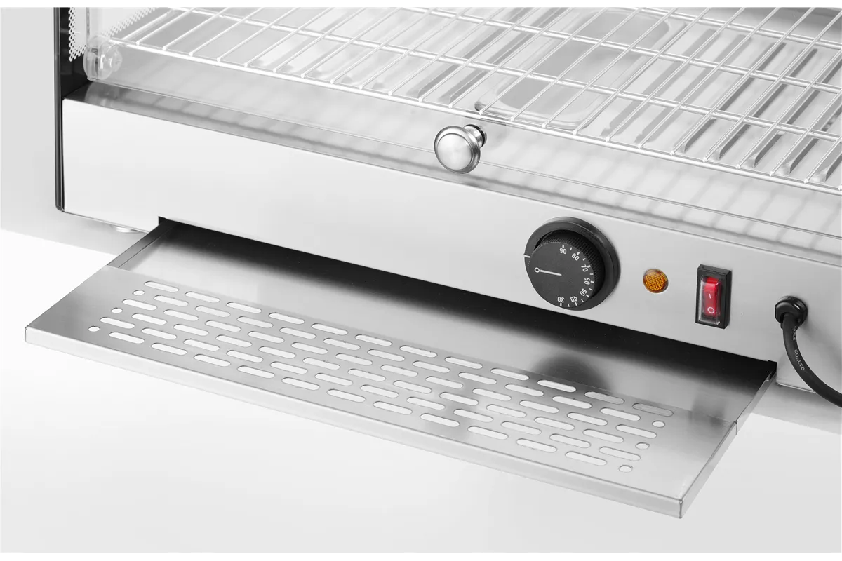Witryna grzewcza nastawna, pojedyncza, czarny, 220-240V/800W, 554x376x311mm HENDI 273982