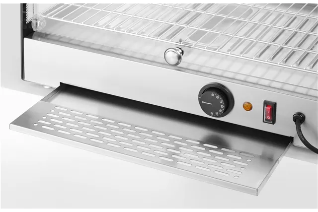 Witryna grzewcza nastawna, pojedyncza, czarny, 220-240V/800W, 554x376x311mm HENDI 273982