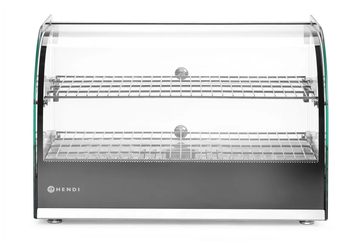 Witryna grzewcza podwójna, podwójna, czarny, 220-240V/800W, 554x376x376mm HENDI 273999