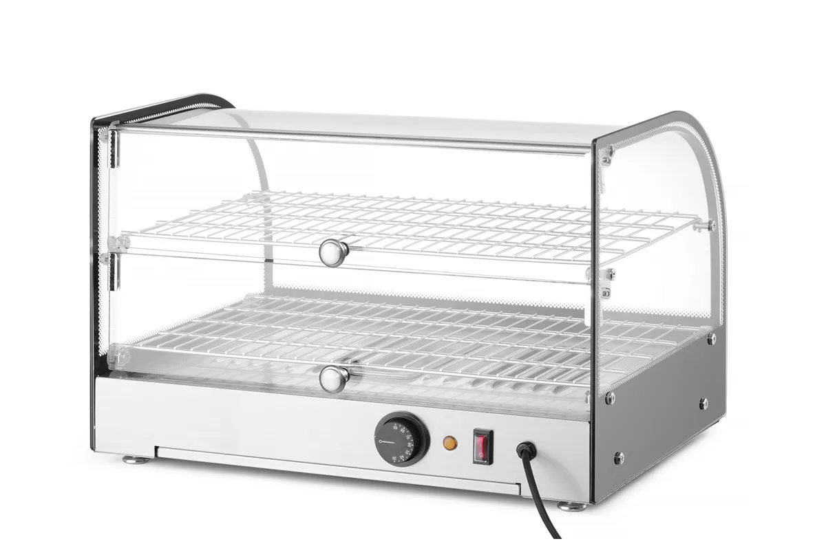 Witryna grzewcza podwójna, podwójna, czarny, 220-240V/800W, 554x376x376mm HENDI 273999