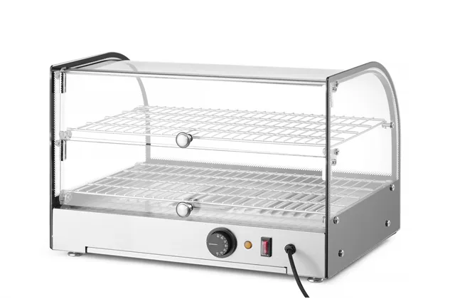 Witryna grzewcza podwójna, podwójna, czarny, 220-240V/800W, 554x376x376mm HENDI 273999