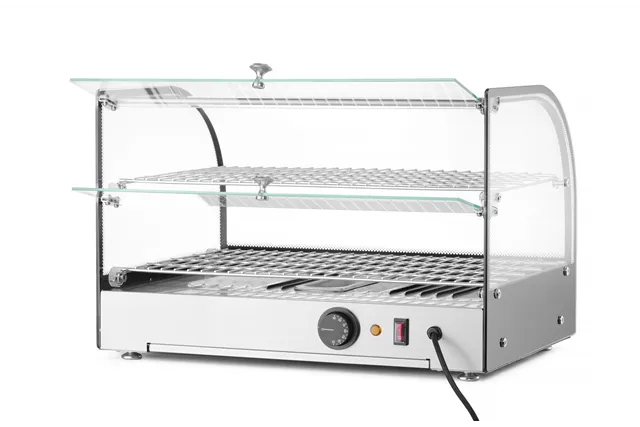 Witryna grzewcza podwójna, podwójna, czarny, 220-240V/800W, 554x376x376mm HENDI 273999