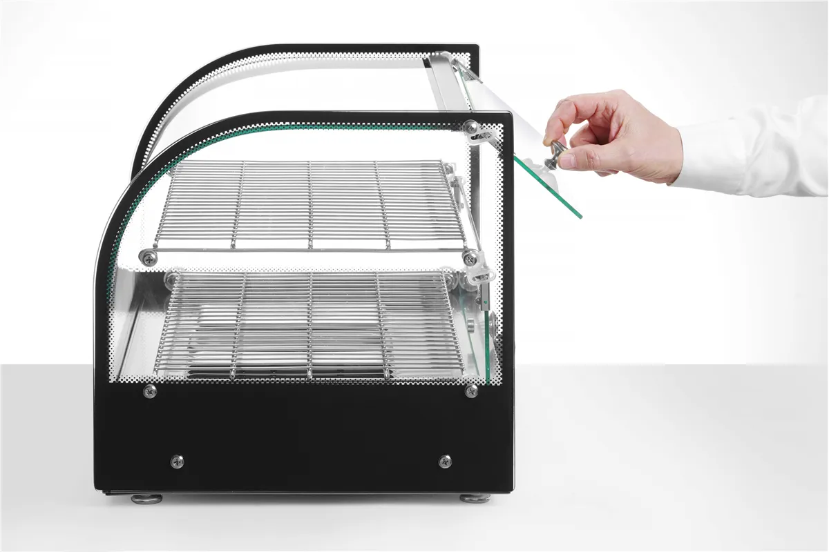 Witryna grzewcza podwójna, podwójna, czarny, 220-240V/800W, 554x376x376mm HENDI 273999