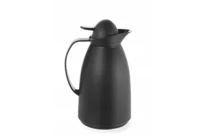 Termos ze szklanym wkładem, 1L, czarny, ⌀140x268mm HENDI 449608