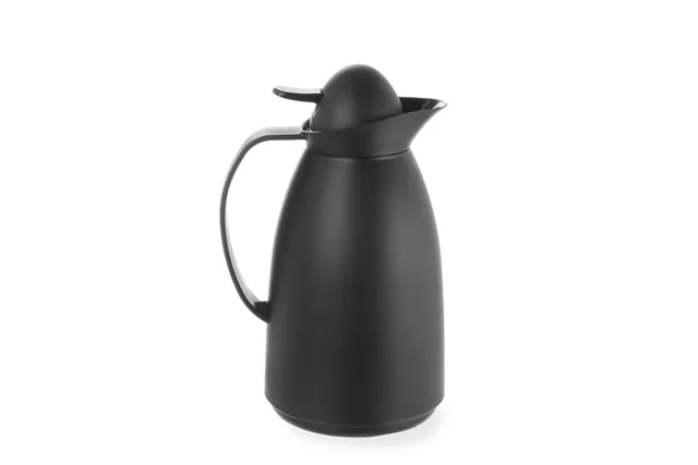 Termos ze szklanym wkładem, 1L, czarny, ⌀140x268mm HENDI 449608