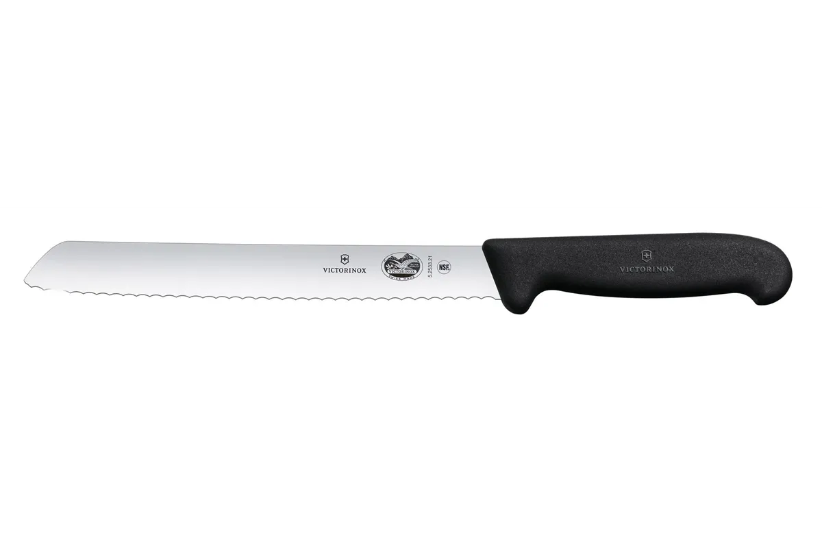 Nóż do chleba ząbkowanym ostrzem, czarny, 348mm Victorinox 5.2533.21