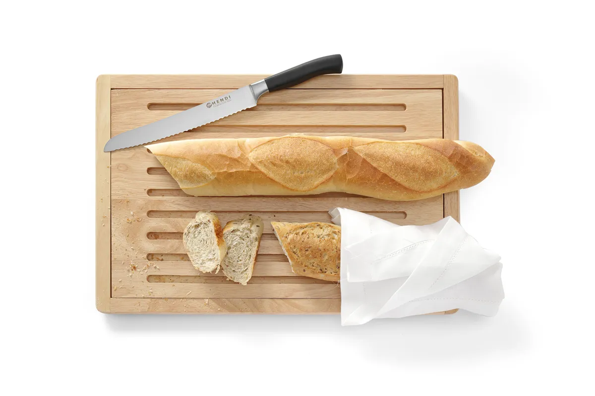 Deska do krojenia pieczywa, ciemne drewno, 475x322mm HENDI 505502