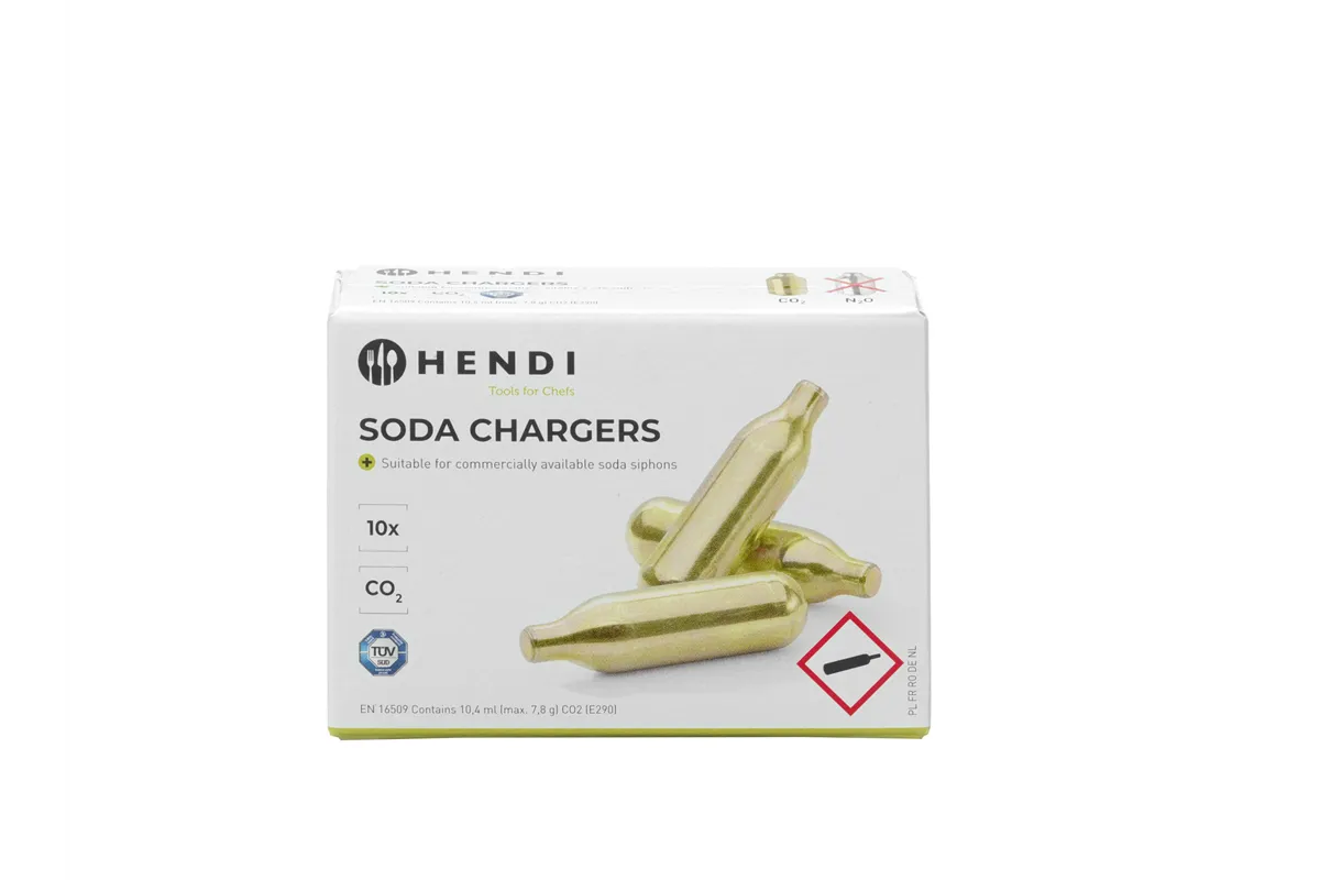 Naboje do wody sodowej CO₂, złoty, 10 szt BarUp 588406