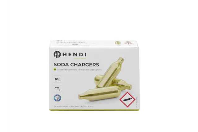 Naboje do wody sodowej CO₂, złoty, 10 szt BarUp 588406