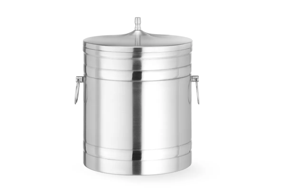 Pojemnik do lodu o podwójnych ściankach, 5L, srebrny, ⌀200x230mm BarUp 594704