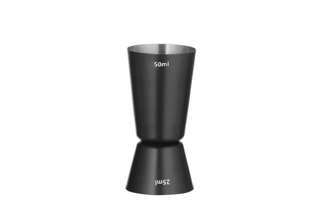 Jigger – miarka barmańska 25/50 ml, czarny, ⌀45x86mm BarUp 596647