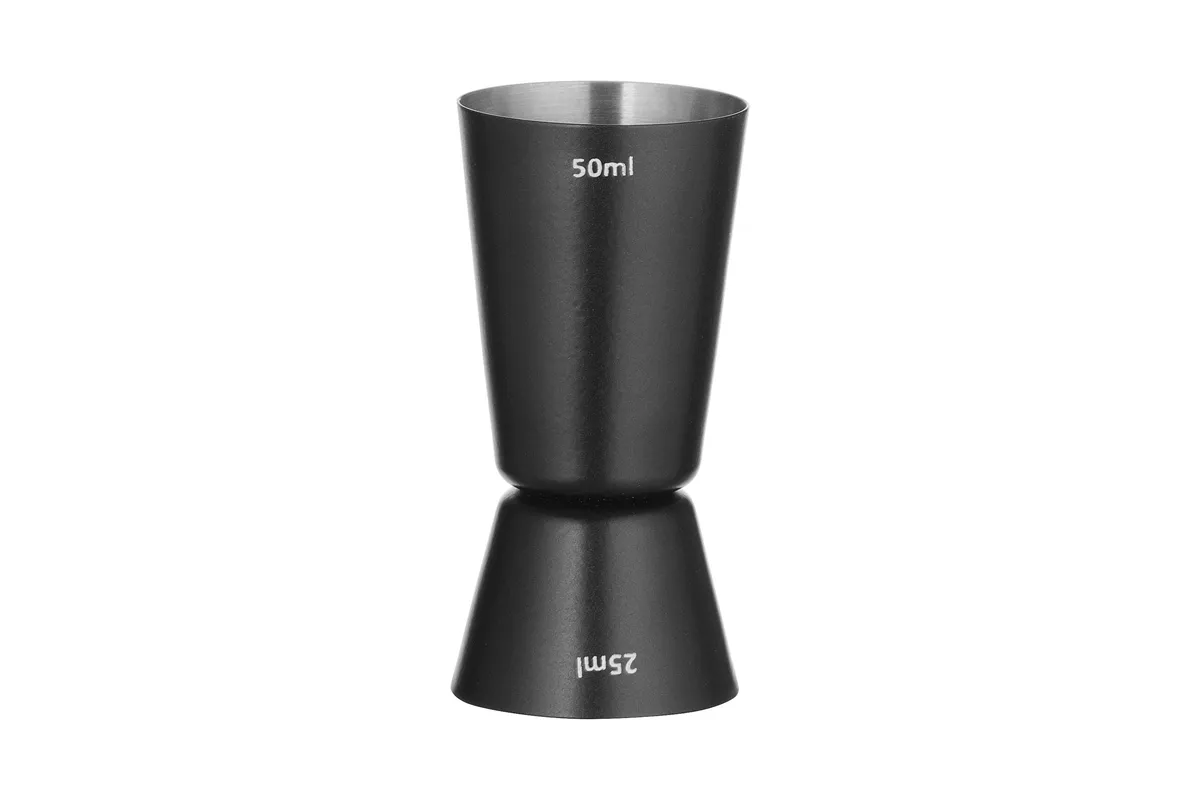 Jigger – miarka barmańska 25/50 ml, czarny, ⌀45x86mm BarUp 596647