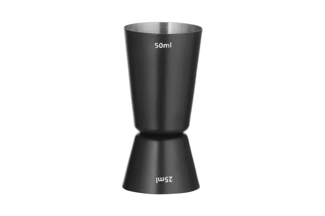 Jigger – miarka barmańska 25/50 ml, czarny, ⌀45x86mm BarUp 596647