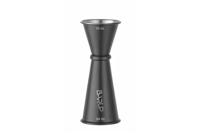 Jigger - miarka barmańska 25/50 ml, czarny, ⌀44x110mm BarUp 596654