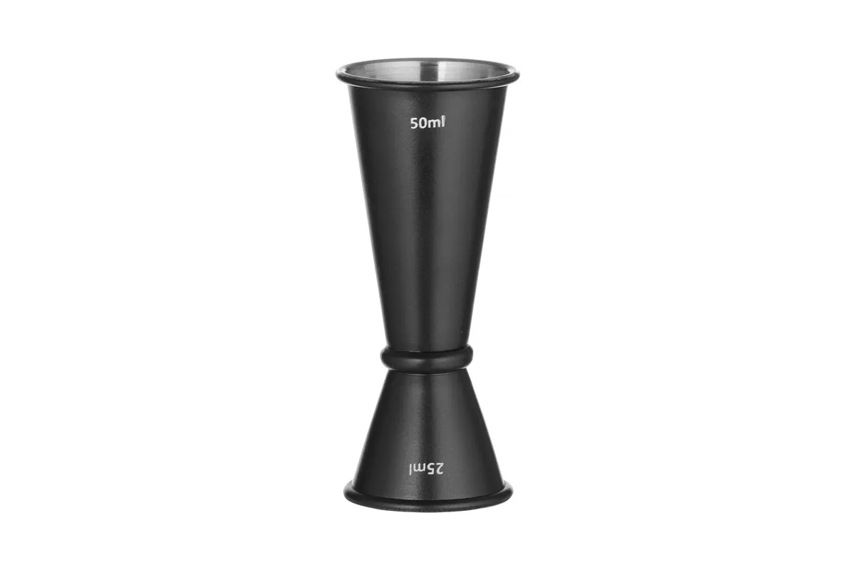 Jigger - miarka barmańska 25/50 ml, czarny, ⌀44x110mm BarUp 596654