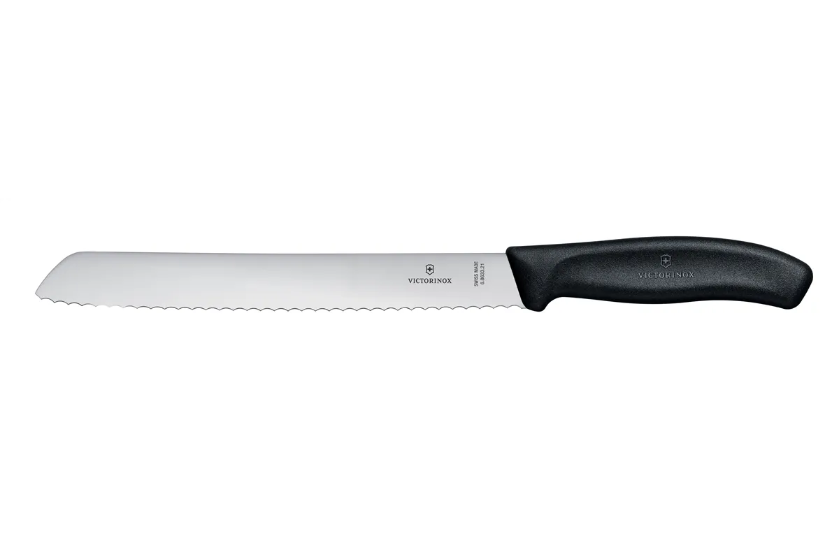 Nóż do chleba, czarny, 340mm Victorinox 6.8633.21B