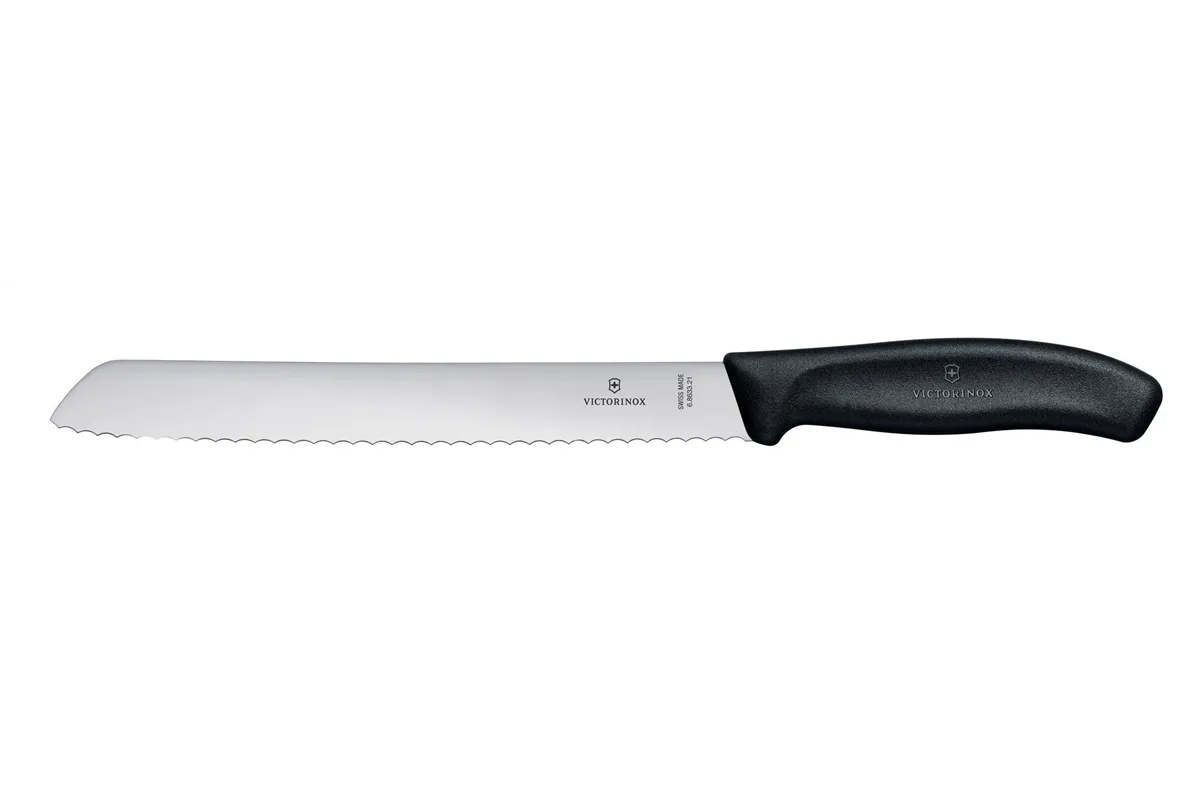Nóż do chleba, czarny, 340mm Victorinox 6.8633.21B