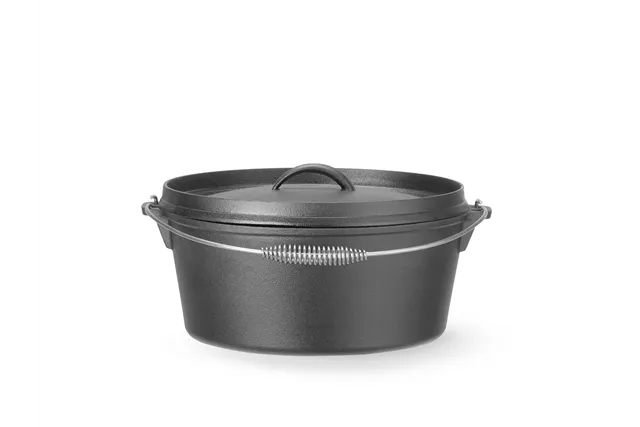 Kociołek żeliwny, 7,2L, czarny, ⌀310x130mm, Okrągły HENDI 629376