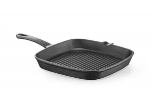 Patelnia żeliwna do grillowania, kwadratowa, 230x230x25mm HENDI 629932