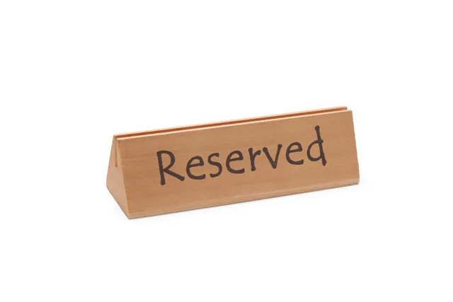 Tabliczka informacyjna „Rezerwacja”, "reserved", 152x44x44mm HENDI 664308