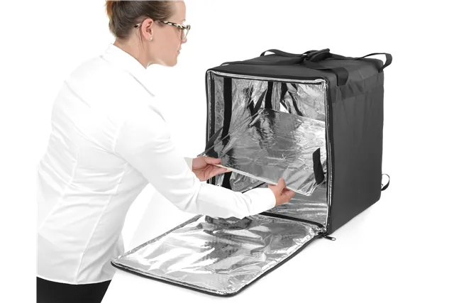 Plecak termoizolacyjny dostawczy, 75,2L, czarny, 410x410x480mm HENDI 709801