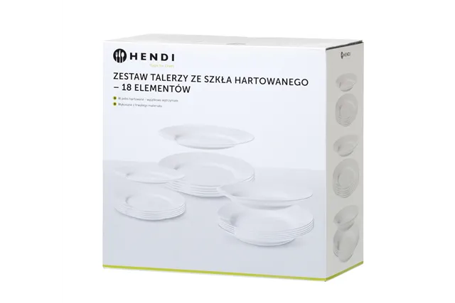 Zestaw talerzy Opal - 18 elementów, 18 szt., ⌀mm HENDI 795224