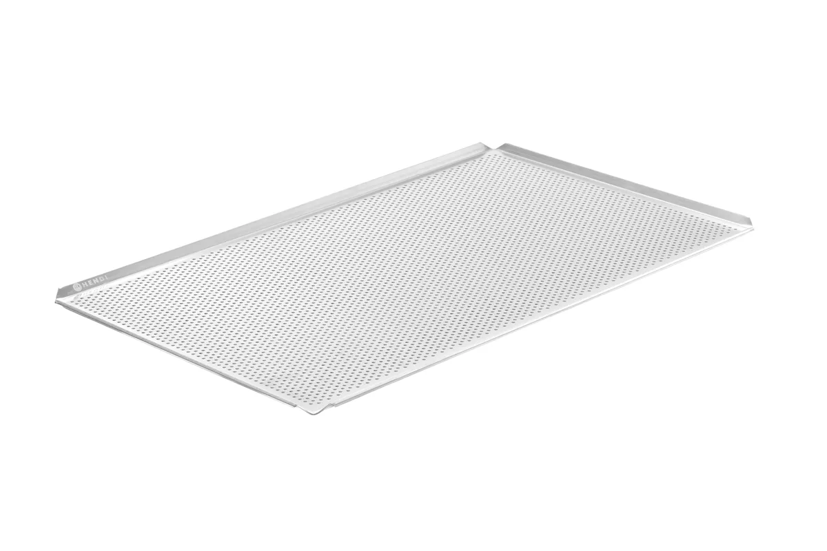 Blacha wypiekowa z 4 rantami, GN 1/1, srebrny, 530x325x10mm, Prostokątny HENDI 808306
