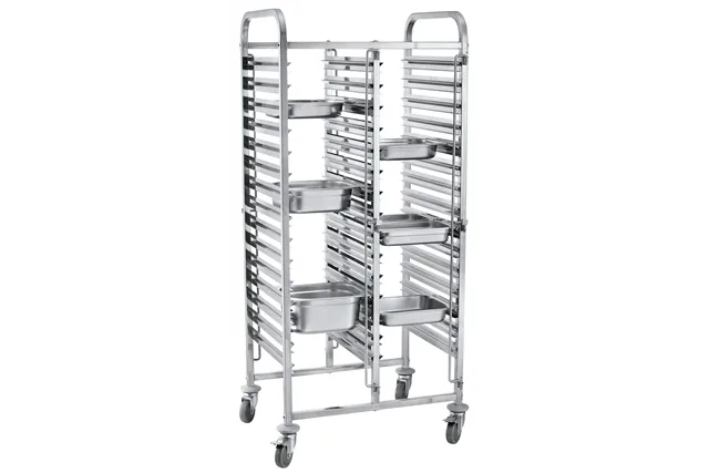 Wózek do transportu pojemników podwójny 30×GN 1/1, 798x610x1710mm HENDI 810576