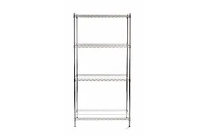 Regał magazynowy 4-półkowy, kolor chromowany, 910x455x1830mm HENDI 812259