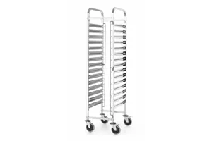 Wózek do transportu pojemników , Kitchen Line, GN 1/1, srebrny, 380x550x1705mm HENDI 813270