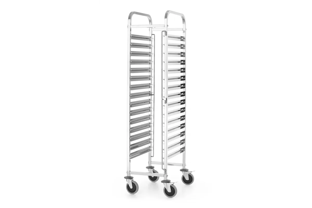 Wózek do transportu pojemników , Kitchen Line, GN 1/1, srebrny, 380x550x1705mm HENDI 813270