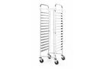 Wózek do transportu blach, Kitchen Line, 15 prowadnic na tace 600x400, srebrny, 470x620x1735mm HENDI 813287