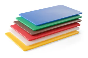 Zestaw 6 desek HACCP GN 1/1 - w 6 kolorach, 6 szt., 530x325mm, Prostokątny HENDI 826676