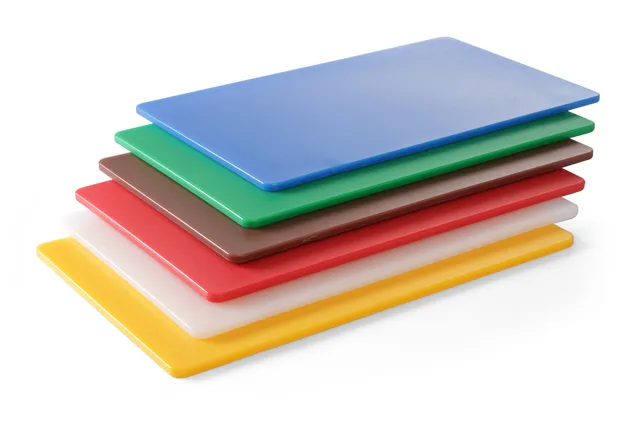 Zestaw 6 desek HACCP GN 1/1 - w 6 kolorach, 6 szt., 530x325mm, Prostokątny HENDI 826676