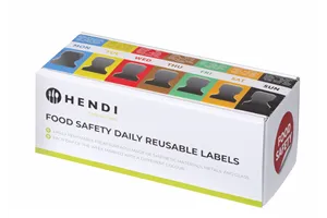 Zestaw etykiet wielorazowych Food Safety na każdy dzień tygodnia z podajnikiem, 240x80x100mm HENDI 850305