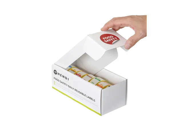 Zestaw etykiet wielorazowych Food Safety na każdy dzień tygodnia z podajnikiem, 240x80x100mm HENDI 850305
