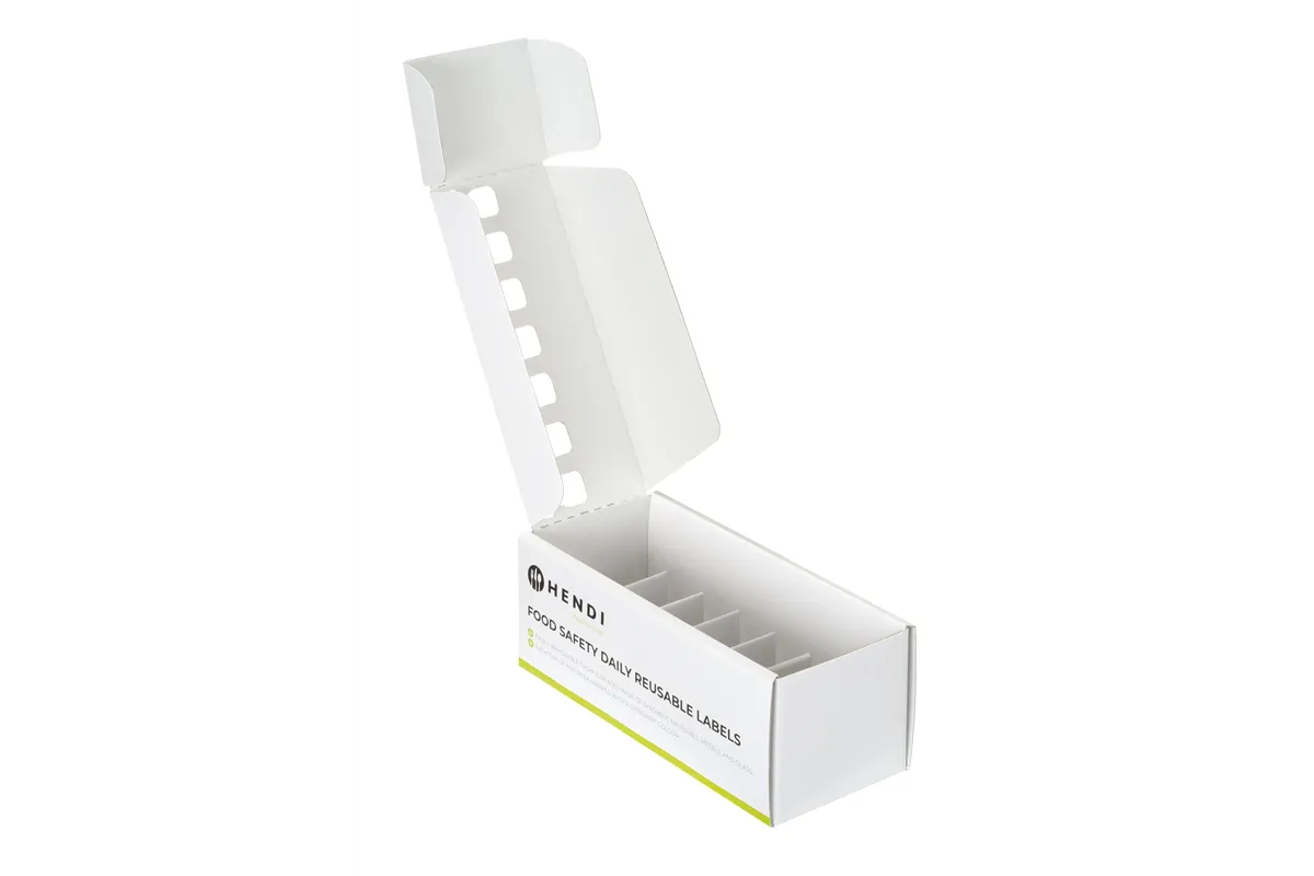 Zestaw etykiet wielorazowych Food Safety na każdy dzień tygodnia z podajnikiem, 240x80x100mm HENDI 850305