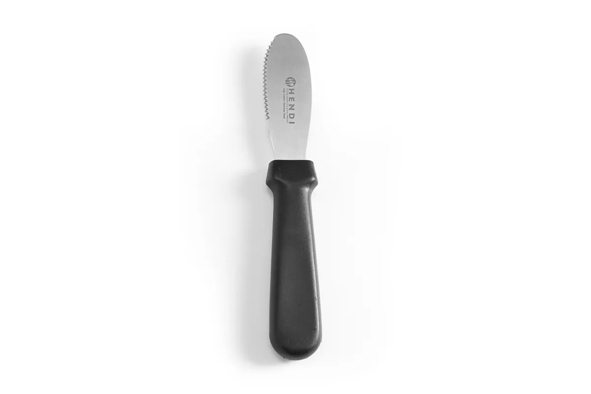 Nóż do smarowania ząbkowany, czarny, 210mm HENDI 855768