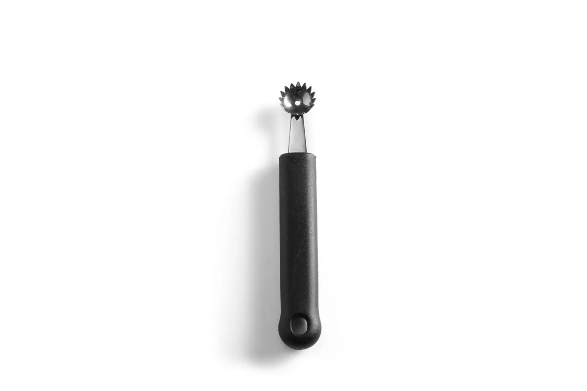 Nóż dekoracyjny do kulek pojedynczy, karbowany, czarny, 150mm HENDI 856024
