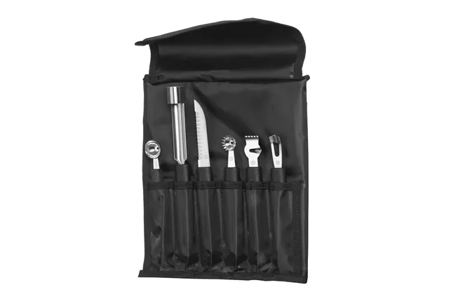 Zestaw noży dekoracyjnych – 6 elementowy, czarny, 280x100x50mm HENDI 856291