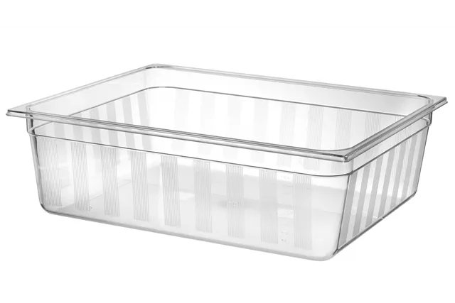 Pojemnik z poliwęglanu GN 2/1, GN 2/1, 58L, transparentny, 650x530x200mm HENDI 861196