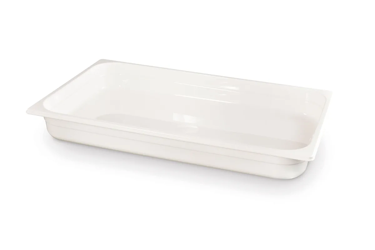 Pojemnik GN 1/1 z białego poliwęglanu, GN 1/1, 9L, biały, 530x325x65mm HENDI 862285