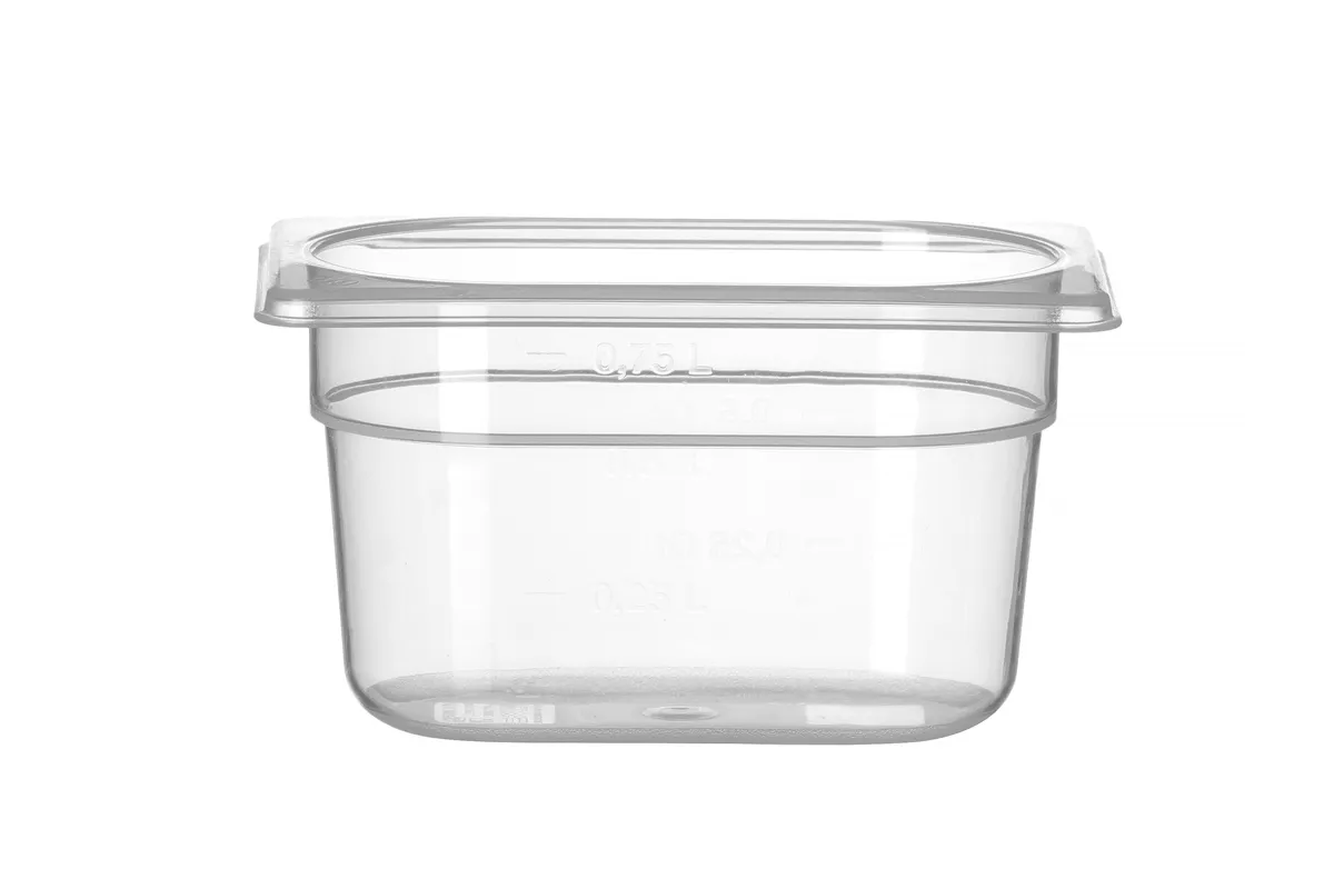 Pojemnik GN 1/9 z polipropylenu, Profi Line, 1,0, GN 1/9, 0,75L, transparentny, 176x108x100mm HENDI 880524
