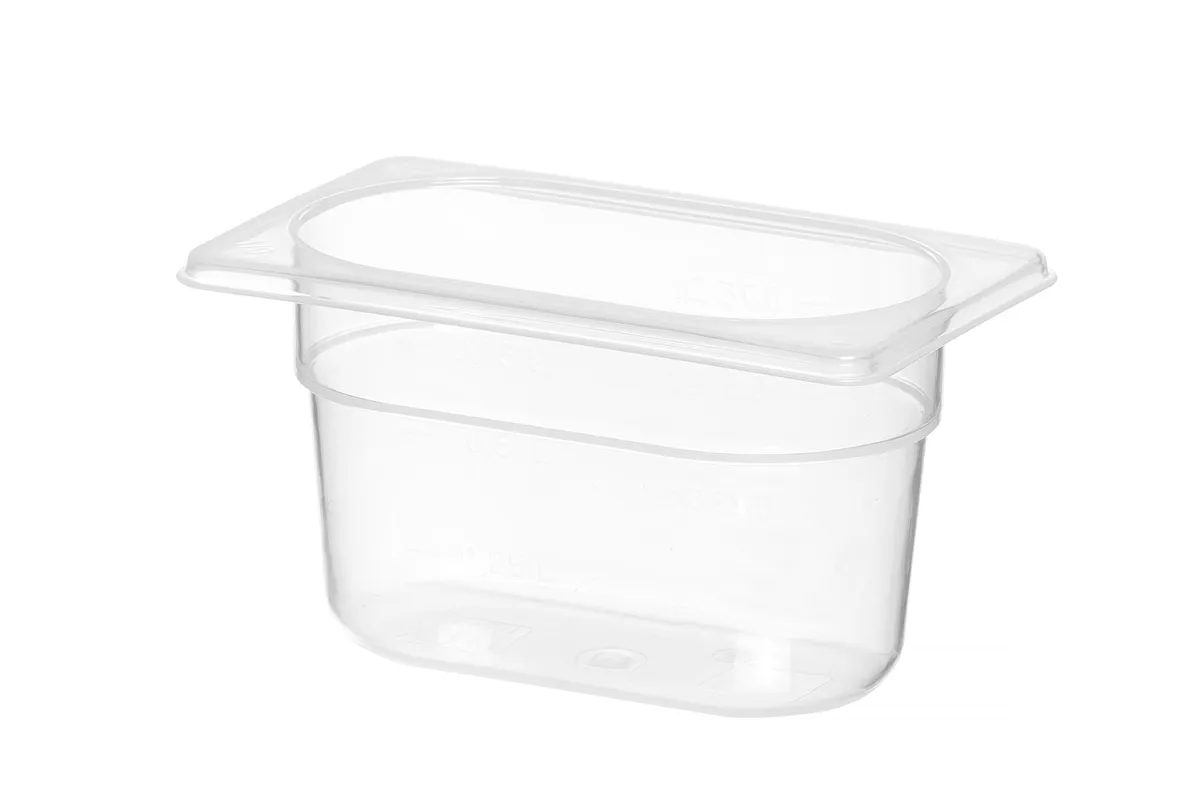 Pojemnik GN 1/9 z polipropylenu, Profi Line, 1,0, GN 1/9, 0,75L, transparentny, 176x108x100mm HENDI 880524