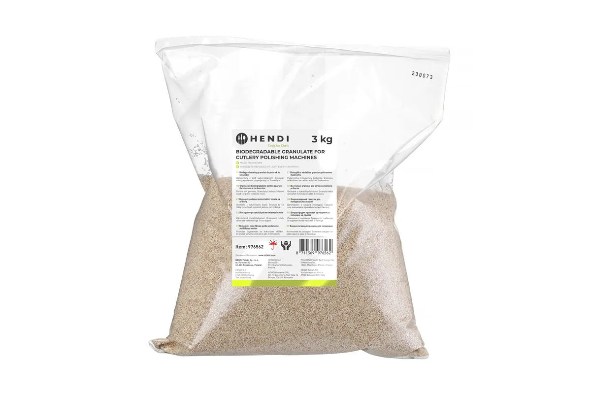 Biodegradowalny granulat do polerek do sztućców, 3 kg HENDI 976562