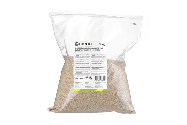 Biodegradowalny granulat do polerek do sztućców, 3 kg HENDI 976562